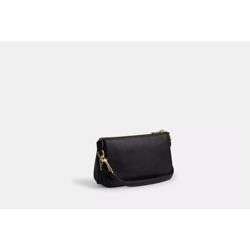 Coach Black Leather Studded Shoulder Bag with Gold Accents - Picture 5 of 9